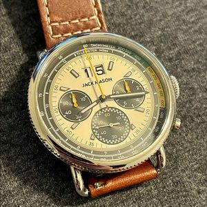Jack Mason Avigator Sport Chronograph 45mm white dial watch